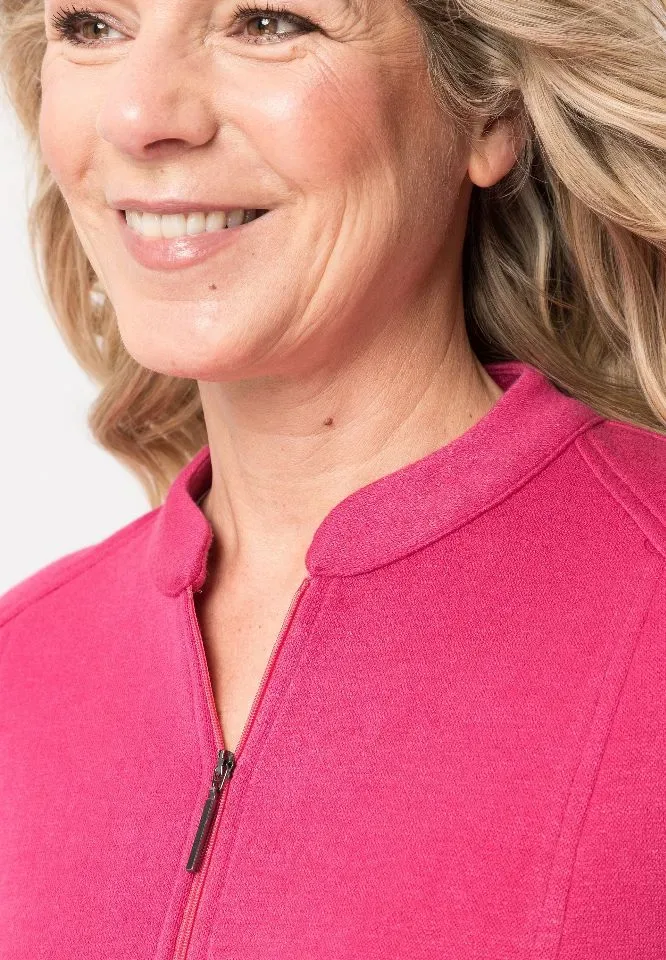 Frank Walder gilet met rits: Fuschia ( WAL.35 )