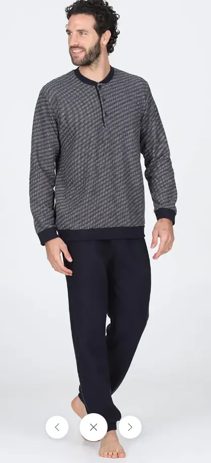 Alpina Heren Pyjama: Punto Milano, Blauw, tot 4XL ( 60 ) ( TEX.768 )