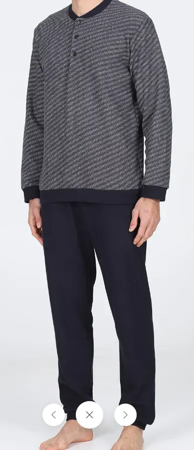 Alpina Heren Pyjama: Punto Milano, Blauw, tot 4XL ( 60 ) ( TEX.768 )