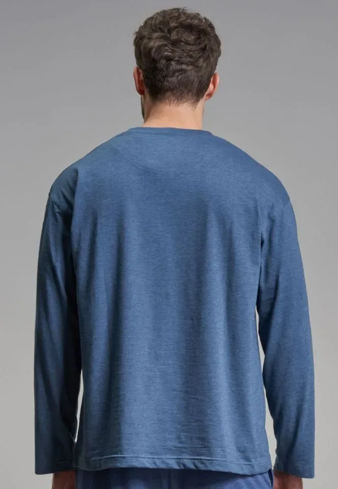 Tom Tailor Pyjama Heren: Flanel broek, effen shirt ( TOM.35 )