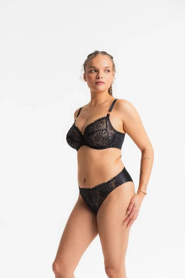 Louisa Bracq BH: Swan, volle cup, Zwart, Europese Maten  sec.405