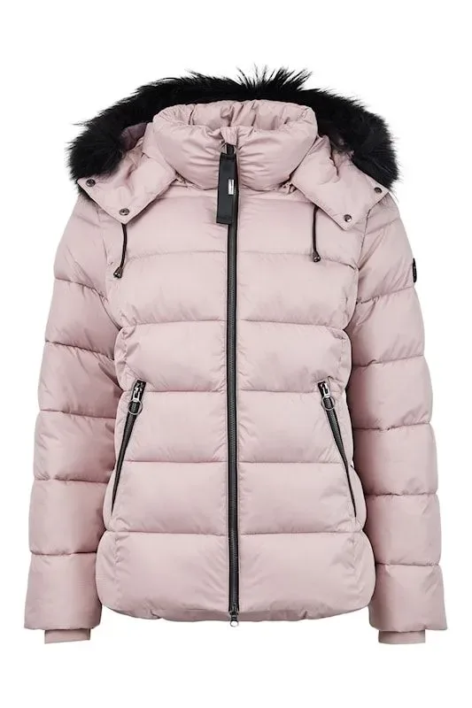 Frandsen winterjas: Pastel roze, met rits, afneembare kap ( FRA.13)