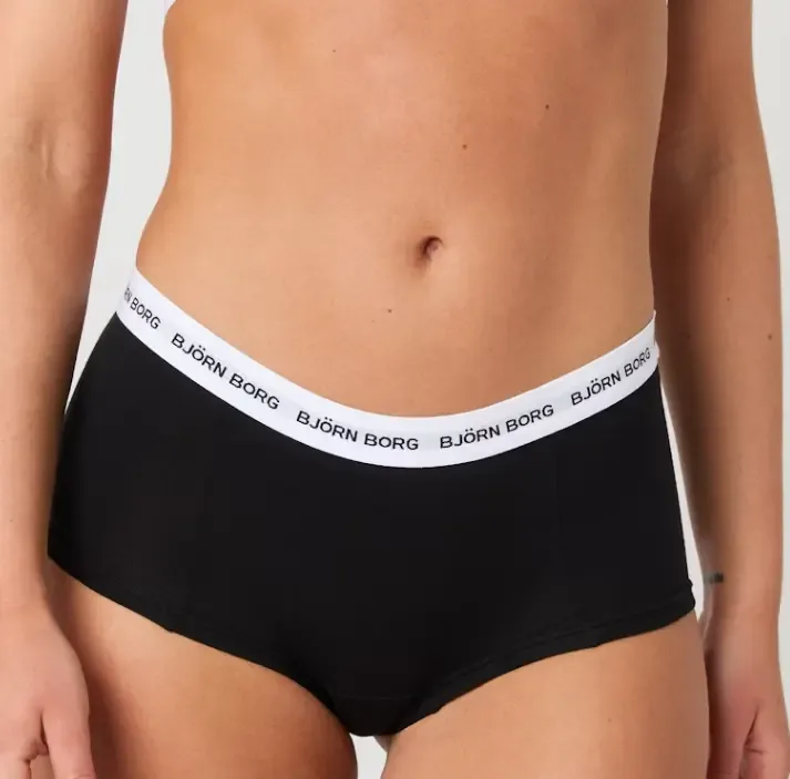 Björn Borg Dames shorty: Duopack, zwart, Core logo Minishorts ( BJO.5 )
