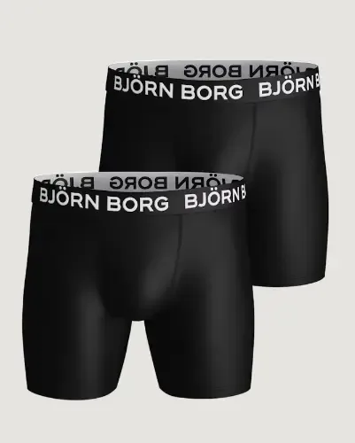 Bjorn Borg Boxer heren: Performance boxer 2p, Atlectic fit, zwart  BJO.1