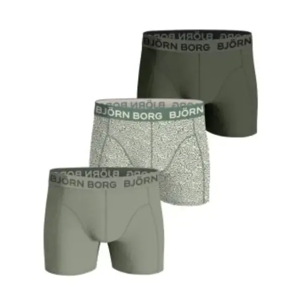 Bjorn Borg Boxer Heren: Cotton Stretch Boxer 3P, Kaki ( Bjo.4 )