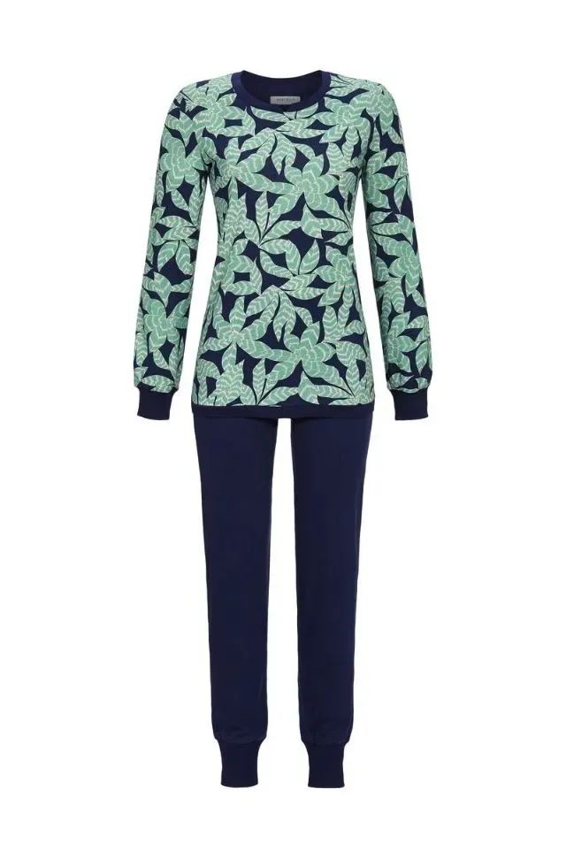 Ringella dames pyjama: blauw / groen, Katoen ( RIN.530 )