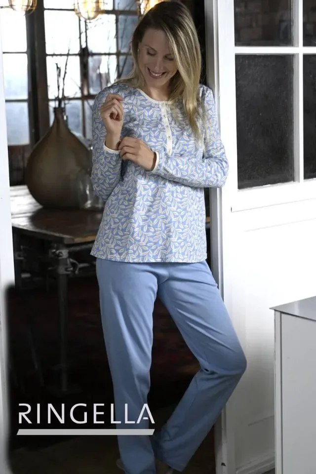 Ringella pyjama dames: blauw, interlock ( RIN.535 )