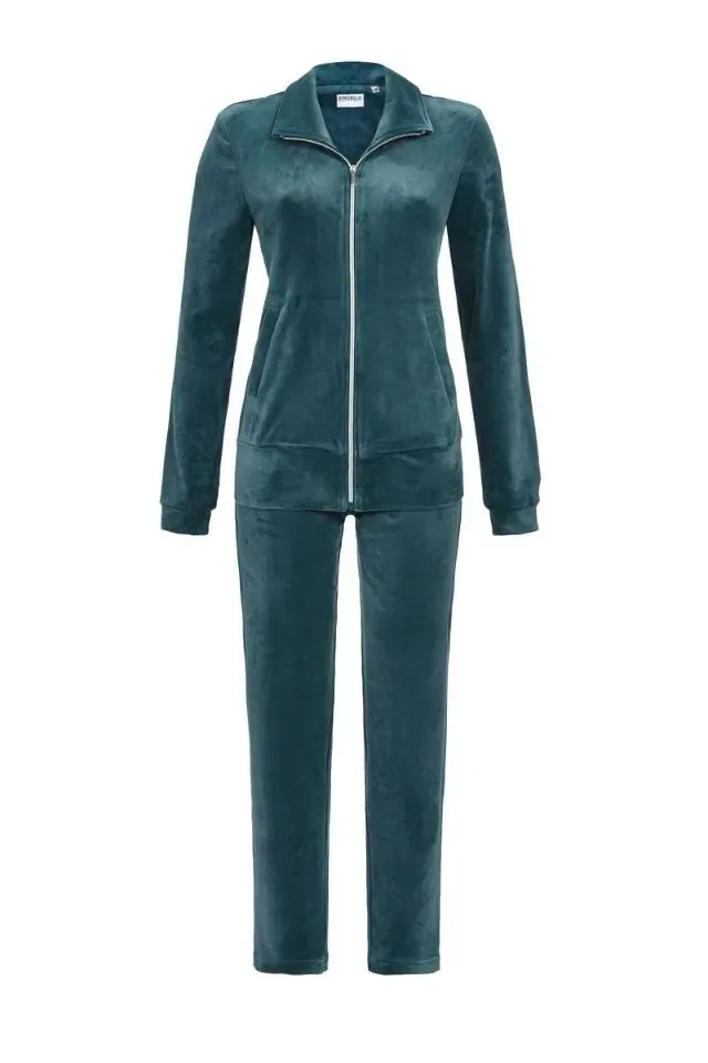 Ringella homewear Dames: Petrol, met rits ( RIN.523 )