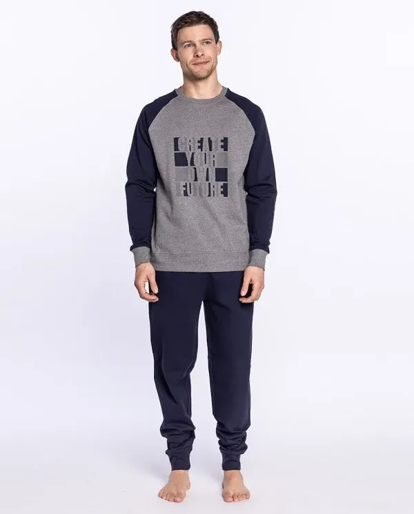 Punto Blanco heren pyjama / Training: Snowy, Blauw, gemoltoneerd ( PUN.63 )