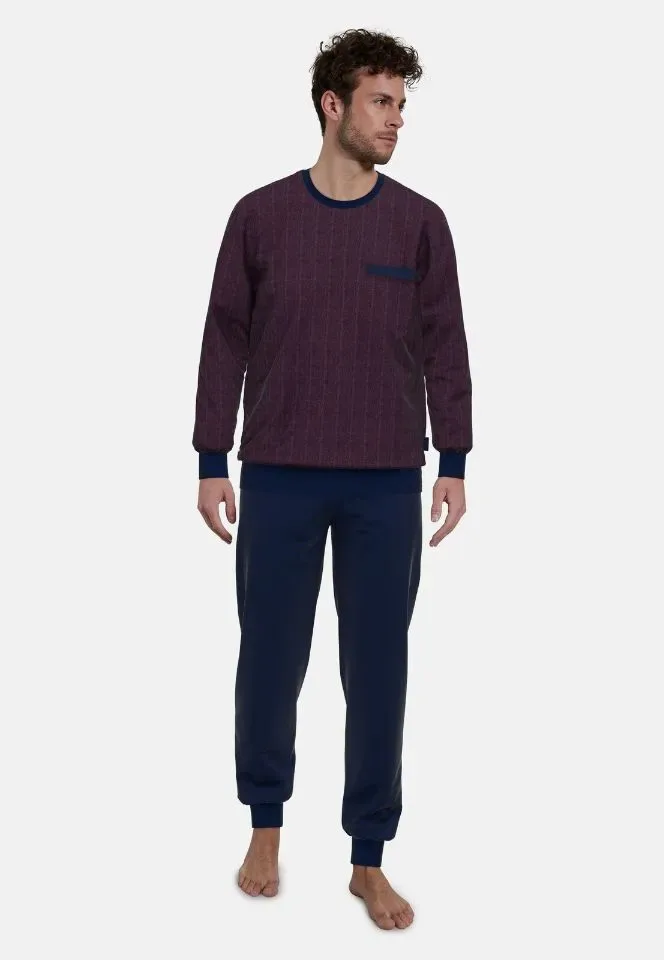 Gotzburg Heren pyjama: Badstof Terry,bordeau ( GOT.64 )