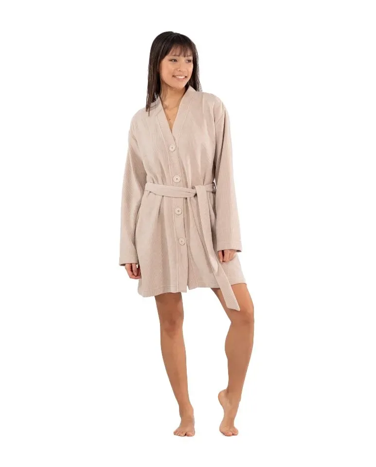 Egatex Kamerjas Dames: Beige, met knopen en riem (EGA.455 )