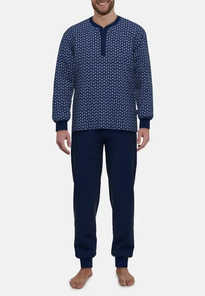 Gotzburg Heren Pyjama: Blauw, Katoen ( GOT.68 )