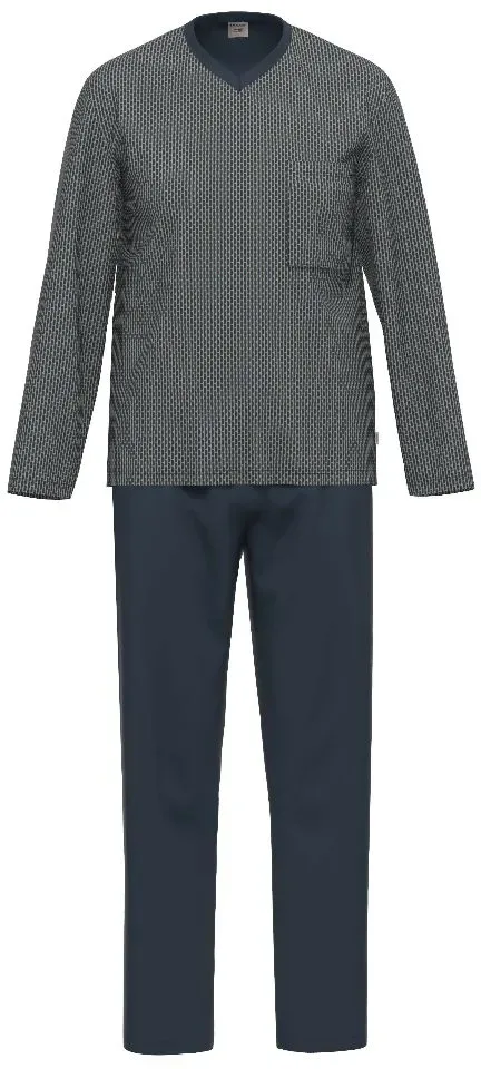 Ammann Heren pyjama: Blauw, Rechte broek ( AMM.639 )