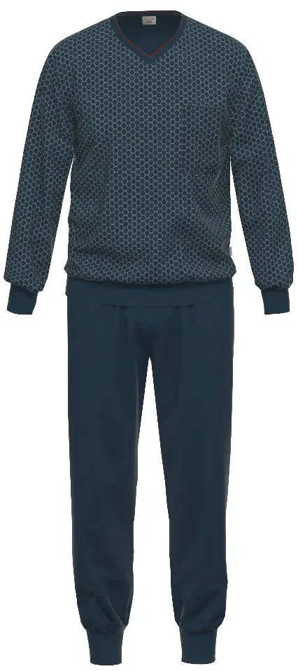 Ammann Heren pyjama: Blauw ( AMM.639 )