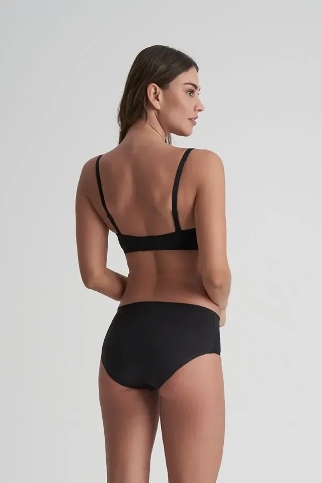 Bye Bra Period Hipster: Naadloos, Zwart ( Menstruatieslip ) ( BYE.10 )