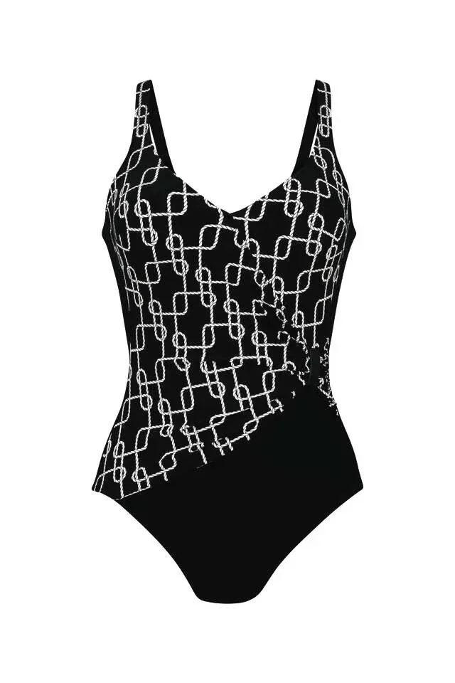 Anita Badpak: Zwart / wit, met gesp, Shape effect ( ANI..393 )