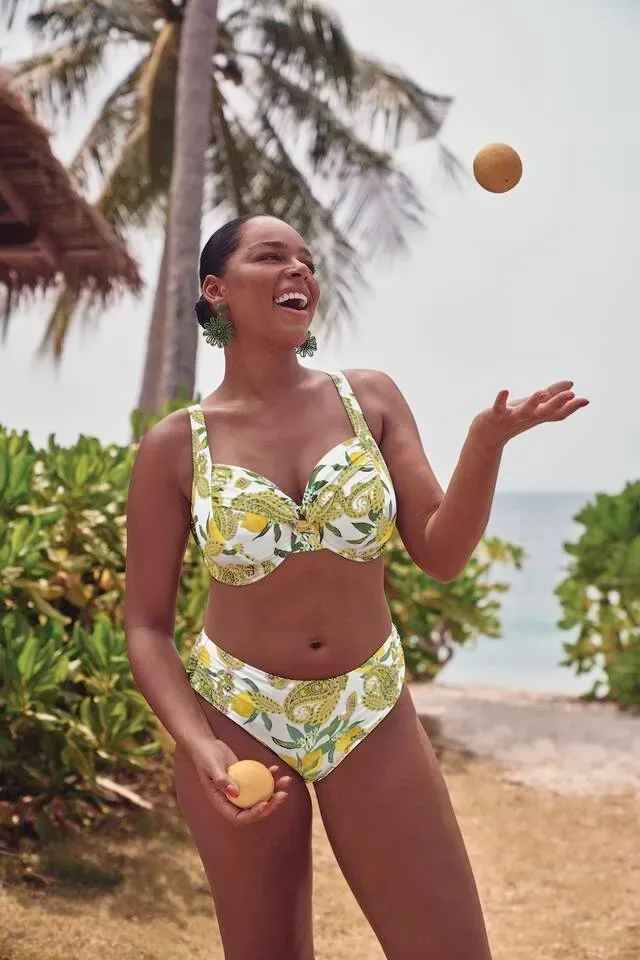 Rosa Faia ( Anita ) Bikini: Citroen motief , met beugel  (ani.408 )