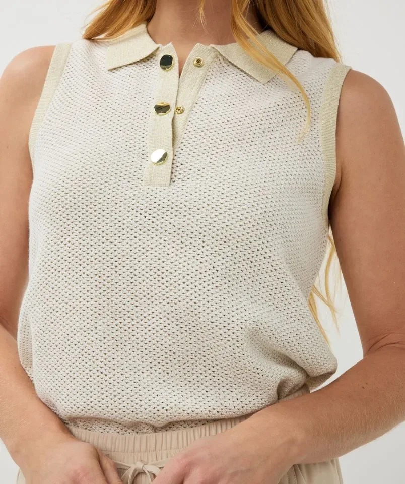 Esqualo Polo top: Light Stone ( ESQ.295 )