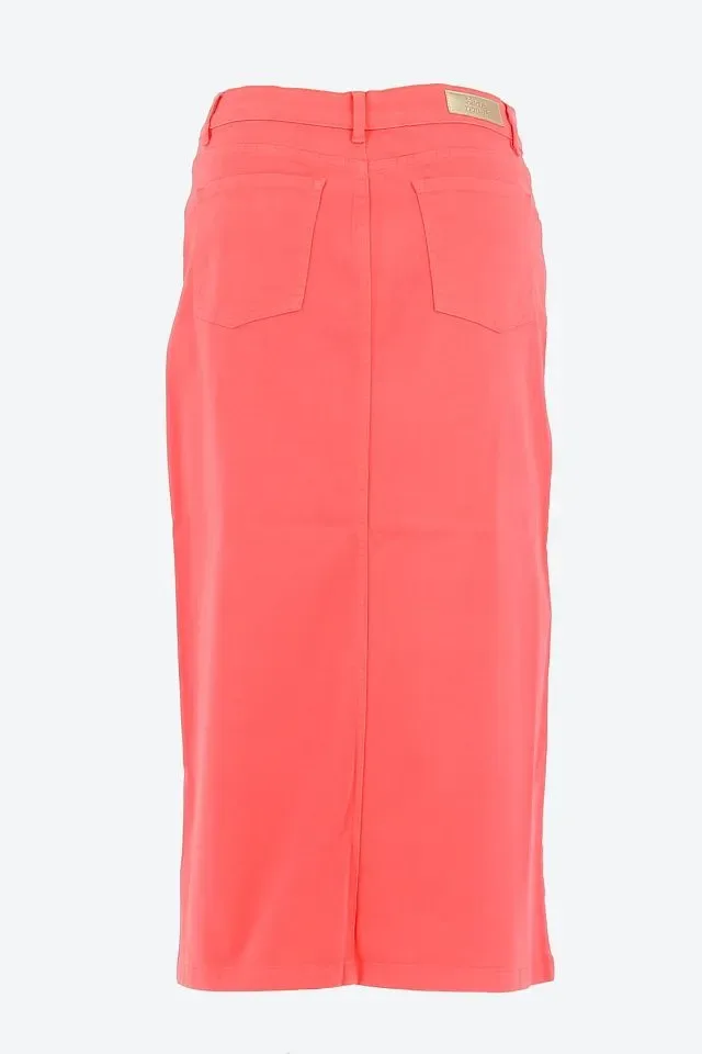 Signe Nature Dames rok: Rose, lang met split vooraan ( Signe.1269 )