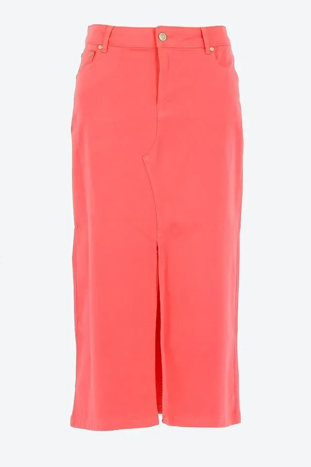 Signe Nature Dames rok: Rose, lang met split vooraan ( Signe.1269 )