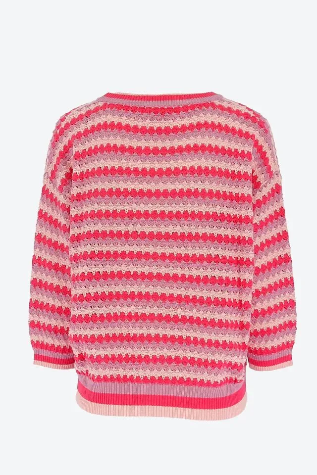 Signe nature Pull: 3/4 mouw, los gebreid ( Signe.1276 )