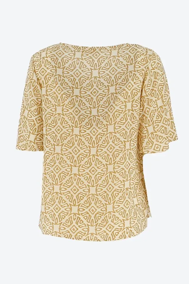 Signe nature Dames bloes: Beige, Vlindermouw ( Signe.1280 )