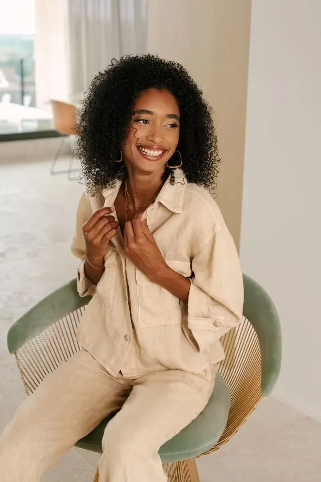 Signe Nature Bloes / blazer: Beige, Linnen ( Signe.1285 )
