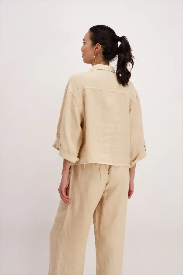 Signe Nature Bloes / blazer: Beige, Linnen ( Signe.1285 )