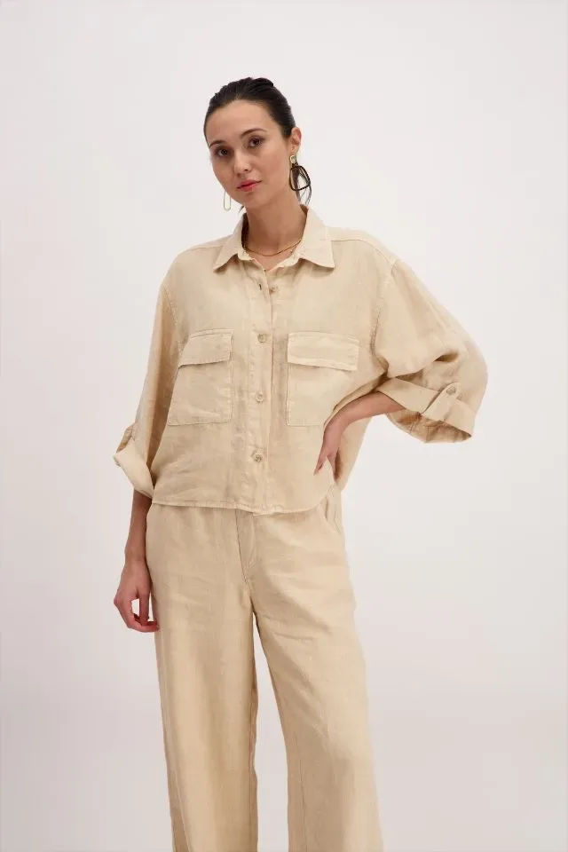 Signe Nature Bloes / blazer: Beige, Linnen ( Signe.1285 )