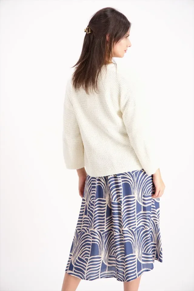 Signe Nature Cardigan met 3/4 mouw, Ecru ( Signe.1288 )