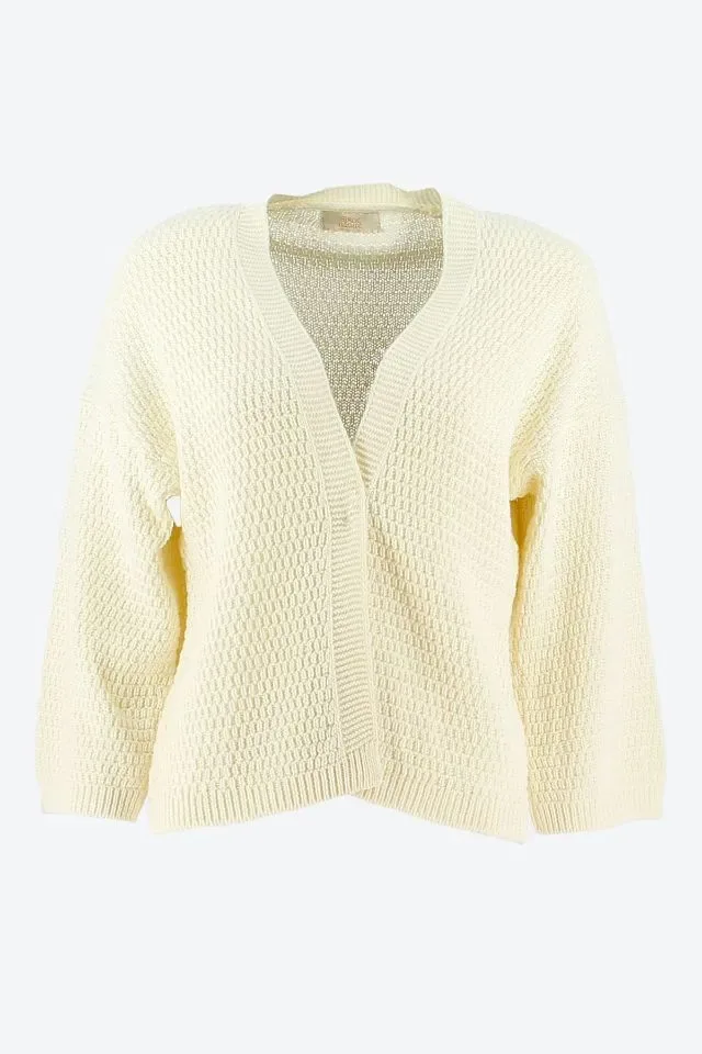 Signe Nature Cardigan met 3/4 mouw, Ecru ( Signe.1288 )