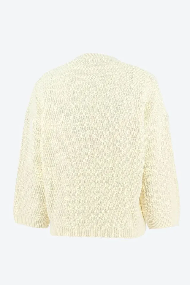 Signe Nature Cardigan met 3/4 mouw, Ecru ( Signe.1288 )