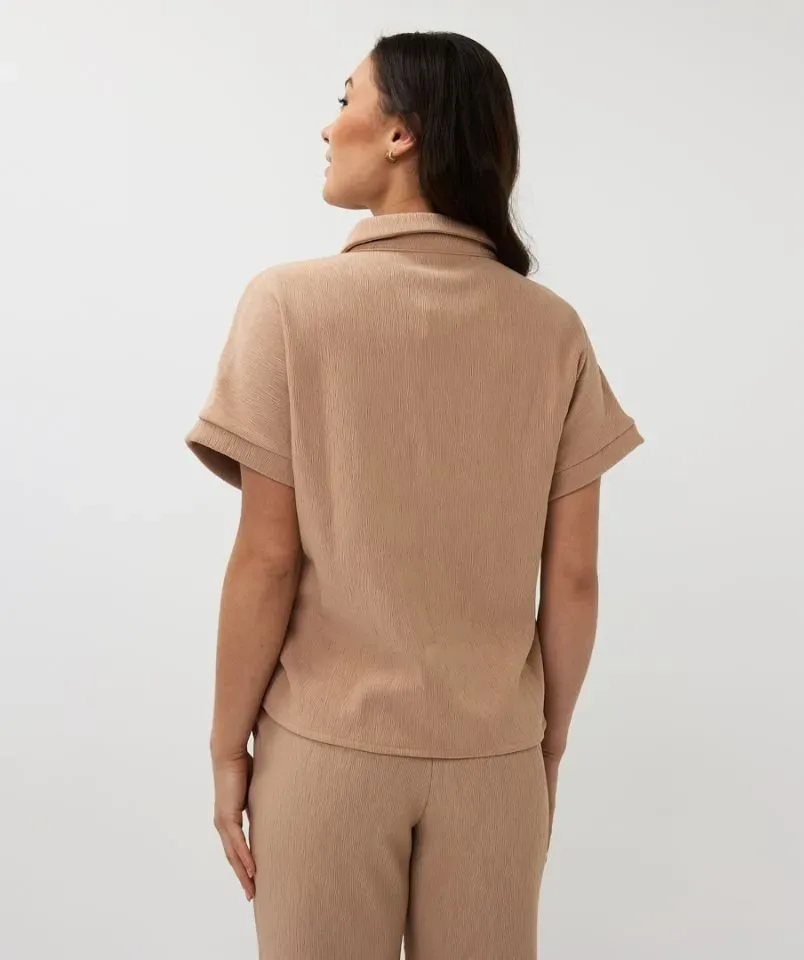 Esqualo Bloes : Light Sand, structuur stof ( ESQ.299 )