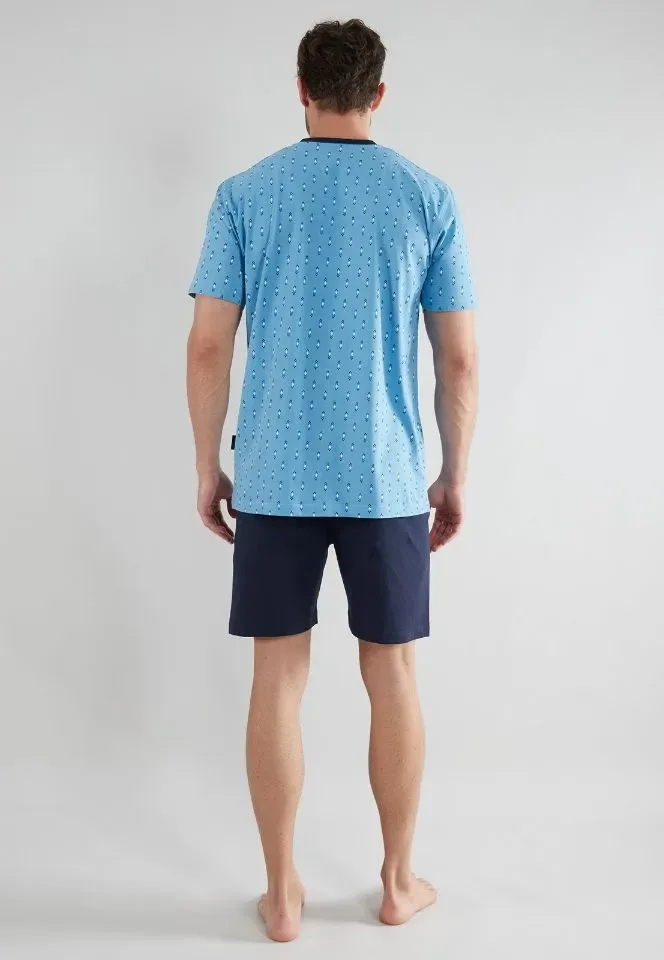 Gotzburg Pyjama Heren: V hals, korte broek ( CEC.31 )