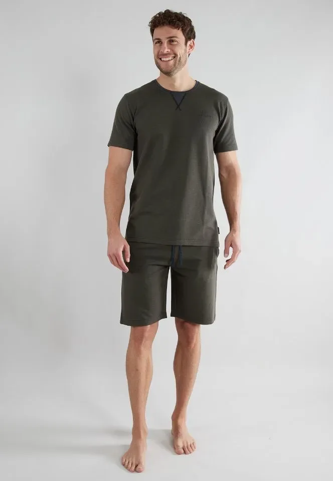 Tom Tailor Heren Pyjama: Groen, Ronde hals ( CEC.32 )