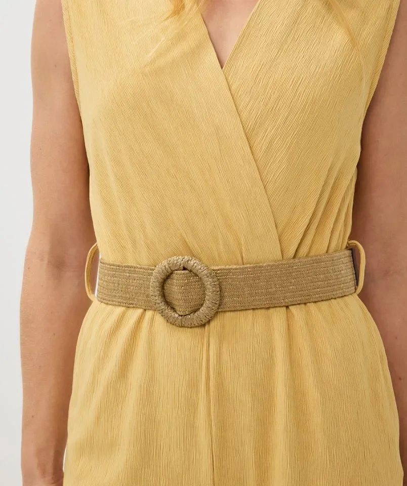 Esqualo Jumpsuit: Geel mouwloos, met riem ( ESQ.305 )