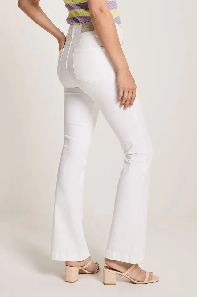 Para Mi Dames Jeans broek: White, Jade Color Denim, Lengte 34 ( PARA.346 )
