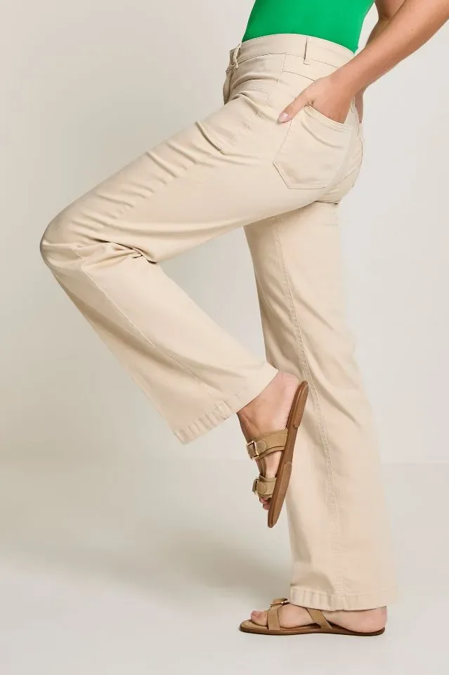 Para Mi Dames Jeans broek: Beige, Eve Pocket, Color Denim, ( PARA.347 )