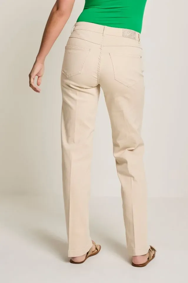 Para Mi Dames Jeans broek: Beige, Eve Pocket, Color Denim, ( PARA.347 )