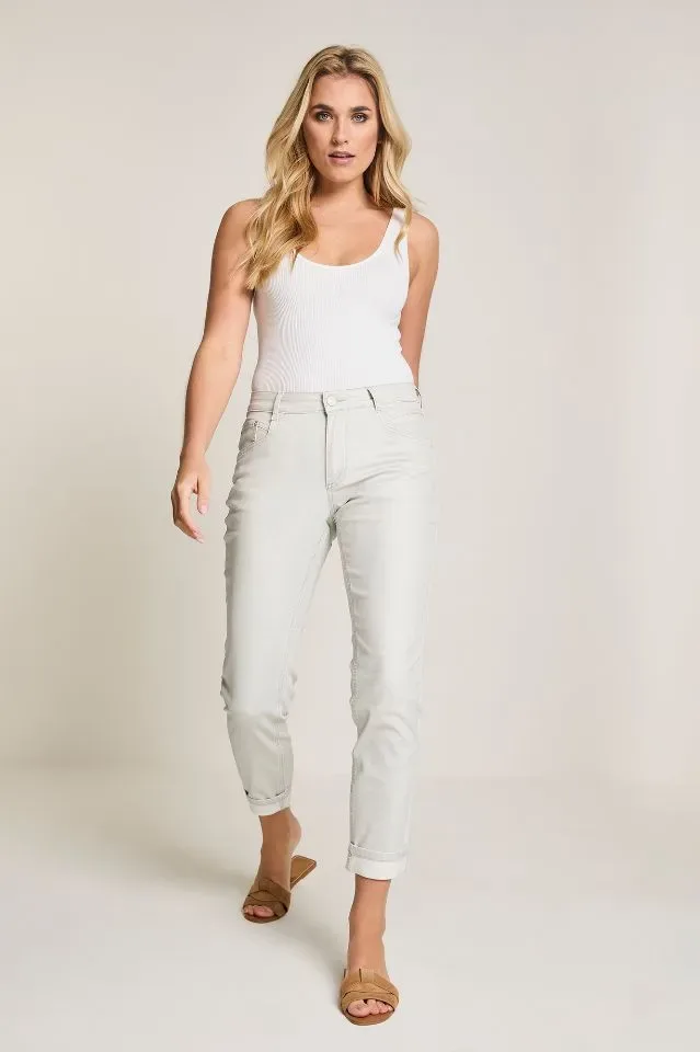 Para Mi dames broek: Bowie, Color Denim, Beige ( PARA.350 )