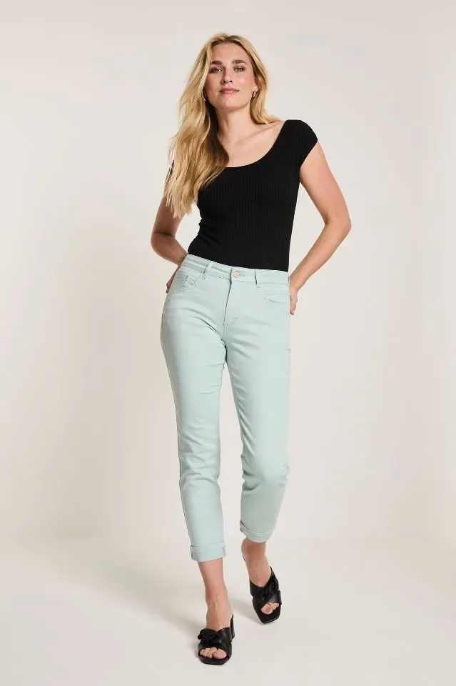 Para Mi dames broek: Bowie, Color Denim, Dusty Blue ( PARA.351 )