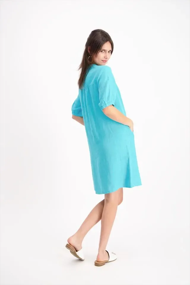 Signe Nature Kleed: Linnen, Blauw ( Signe.1304 )