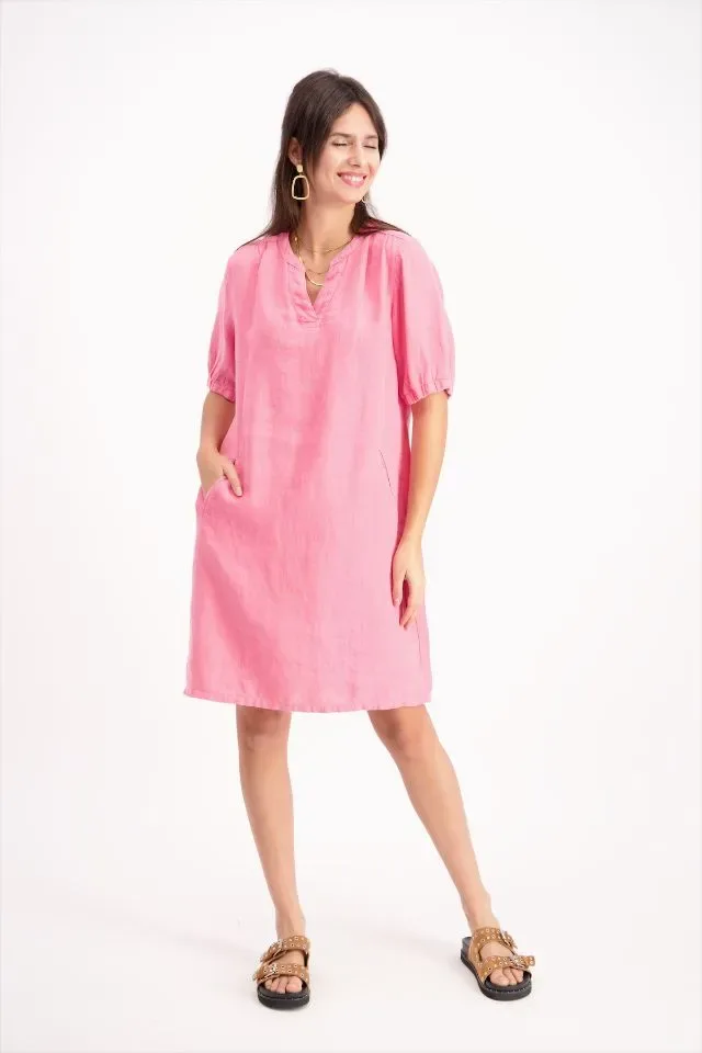 Signe Nature Kleed: Linnen, Roze ( Signe.1303 )