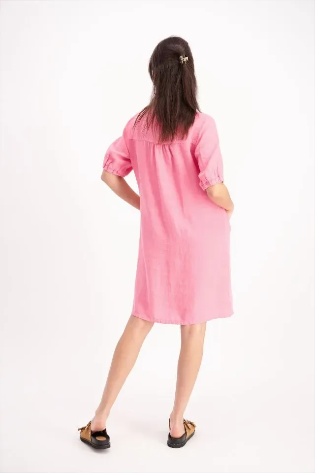 Signe Nature Kleed: Linnen, Roze ( Signe.1303 )