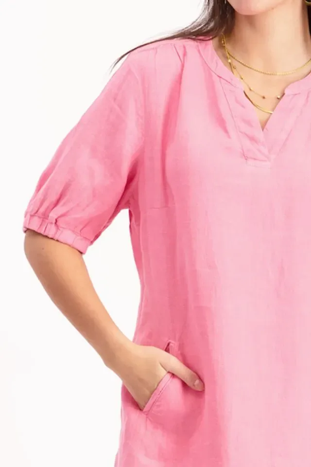 Signe Nature Kleed: Linnen, Roze ( Signe.1303 )