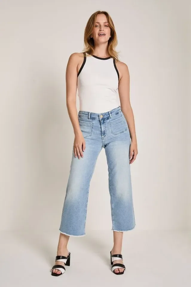 Para mi dames Jeans broek: Eve Pocket, Daily Denims, Used vintage, L26 ( PARA.358 )