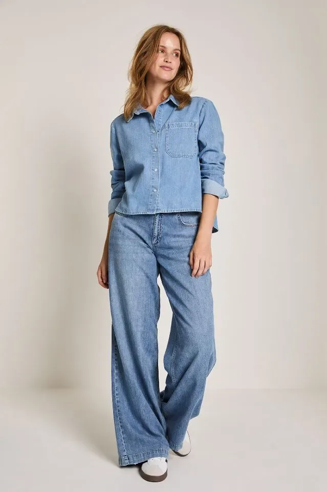 Para Mi Jeans bloes: Evi Blouse, daily denims, mid sky blue ( PARA.361 )