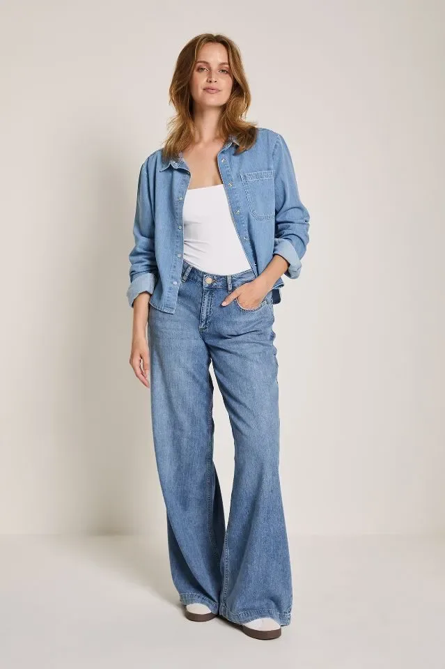 Para Mi Jeans bloes: Evi Blouse, daily denims, mid sky blue ( PARA.361 )
