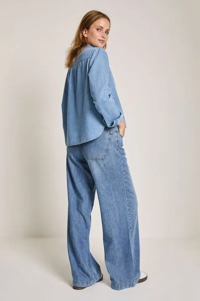 Para Mi Jeans bloes: Evi Blouse, daily denims, mid sky blue ( PARA.361 )