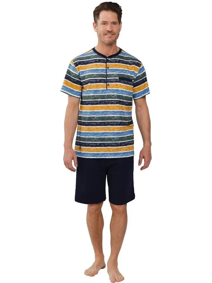 Pastunette Heren Pyjama: Gestreept, korte broek ( PAS.69 )
